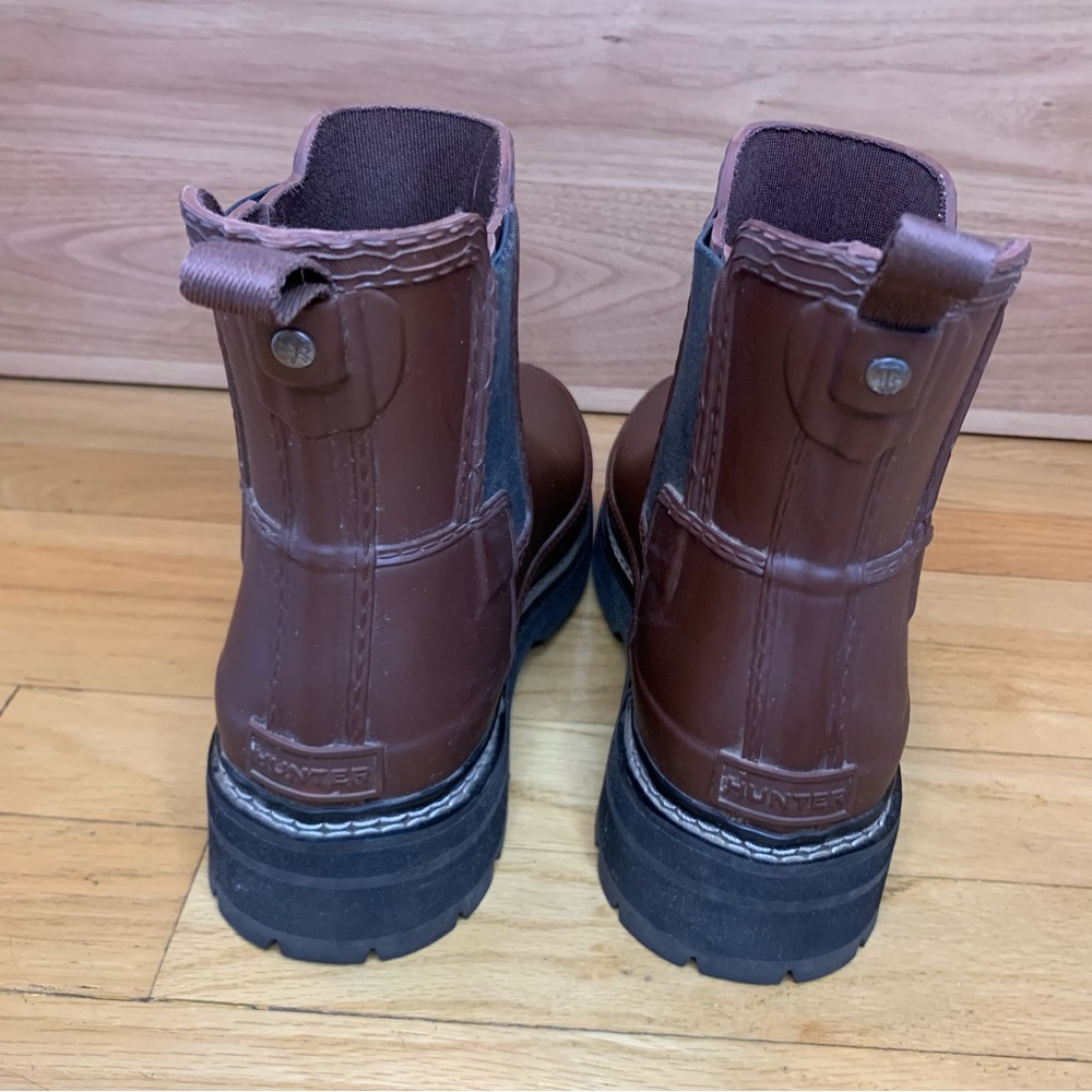 Hunter Brown Chelsea Rain Boots - Picture 4 of 8